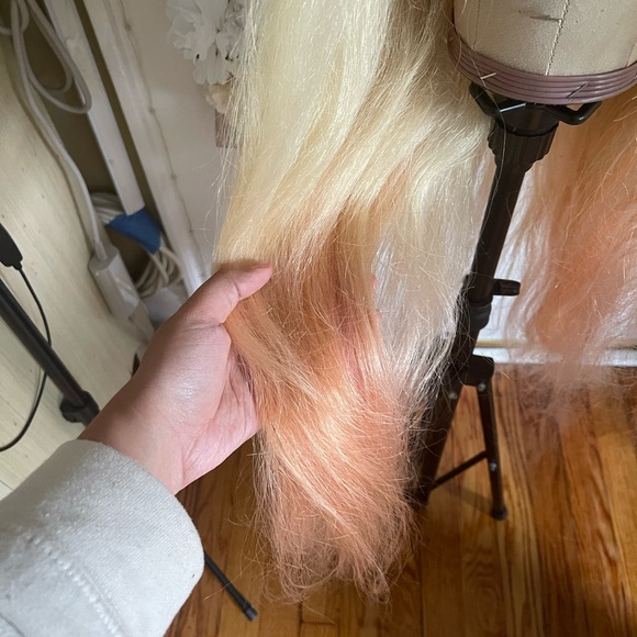 Blonde and Peach Ombré Wig - Picture 4 of 14